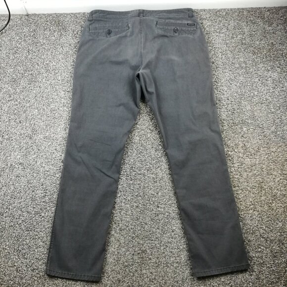 prAna Pants Mens 36x32 Gray McClee CoolMax Stretch Preppy Gorpcore Chino - Picture 6 of 10